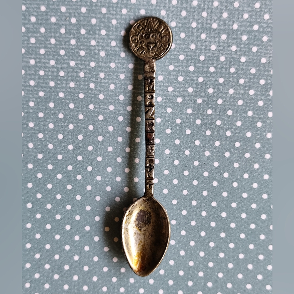 Vintage Alpaca Mexico Aztec Design Souvenir Spoon